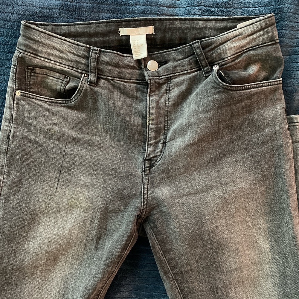 Gray High-waisted Skinny Jeans